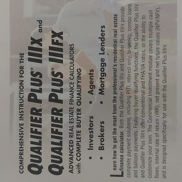 Qualifier Plus Real Estate Finance Calculator & Workbook - NWT - Picture 12 of 12